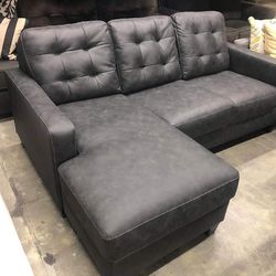 Venaldi Gunmetal Sofa Chaise / Sectional /couch