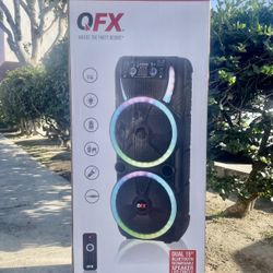 QFX Dual 15" Bluetooth rechargeable speaker With Two Microphones and LED Lights 🎶🎶🎶 