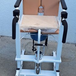 Patient Lift Transfer Chair for Elderly and Disabled, 380 lb Bearing Transfer Lift Wheelchair with Commode, 180° Split Seat Transfer from Bed to Showe