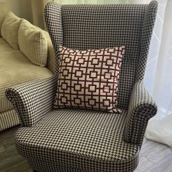 IKEA STRANDMON Wing chair, Vibberbo black/beige