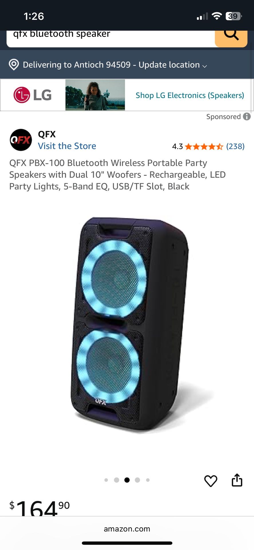 brand new QFX bluetooth party speaker