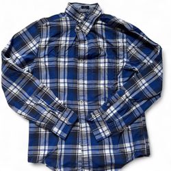 Mens American Eagle Classic Dress  Shirt / Flannel Prep Fit Size Small
