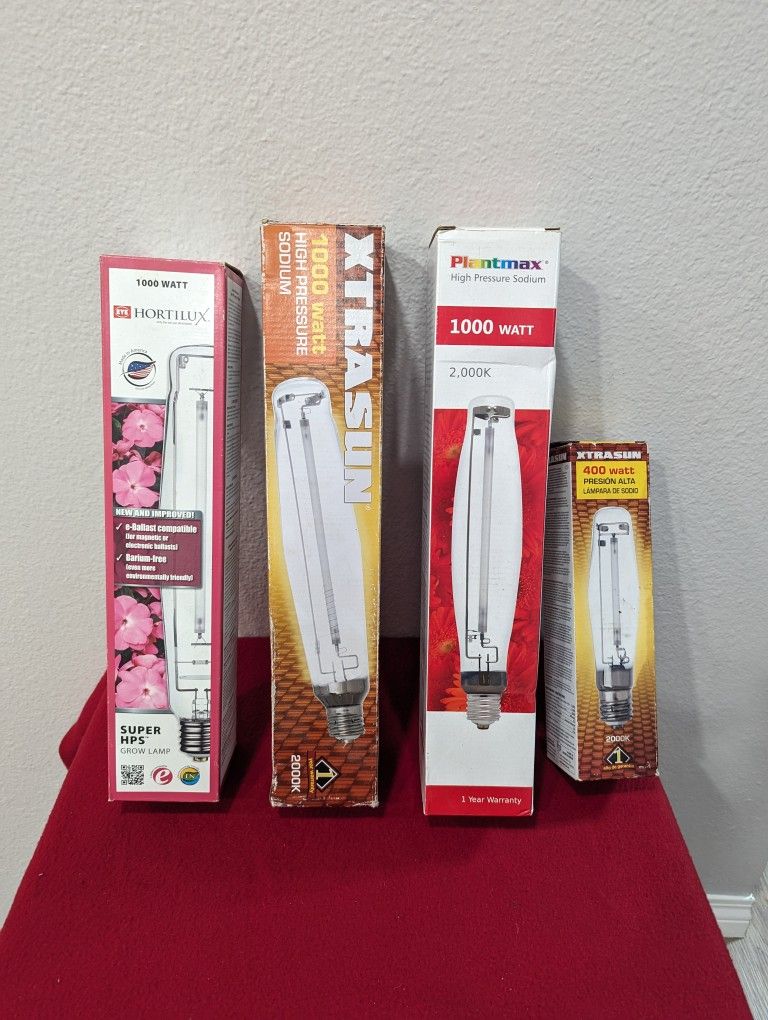 XTRASUN 1000W, Plantmax 1000W, Hortilux 1000w , Xtrasun 400W High Pressure Sodium 2000K Grow Lamps