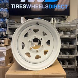 Allied Wheel Components 8 SPOKE Wheels 16x6 (0, 6x139.7) White Rims Set of 4