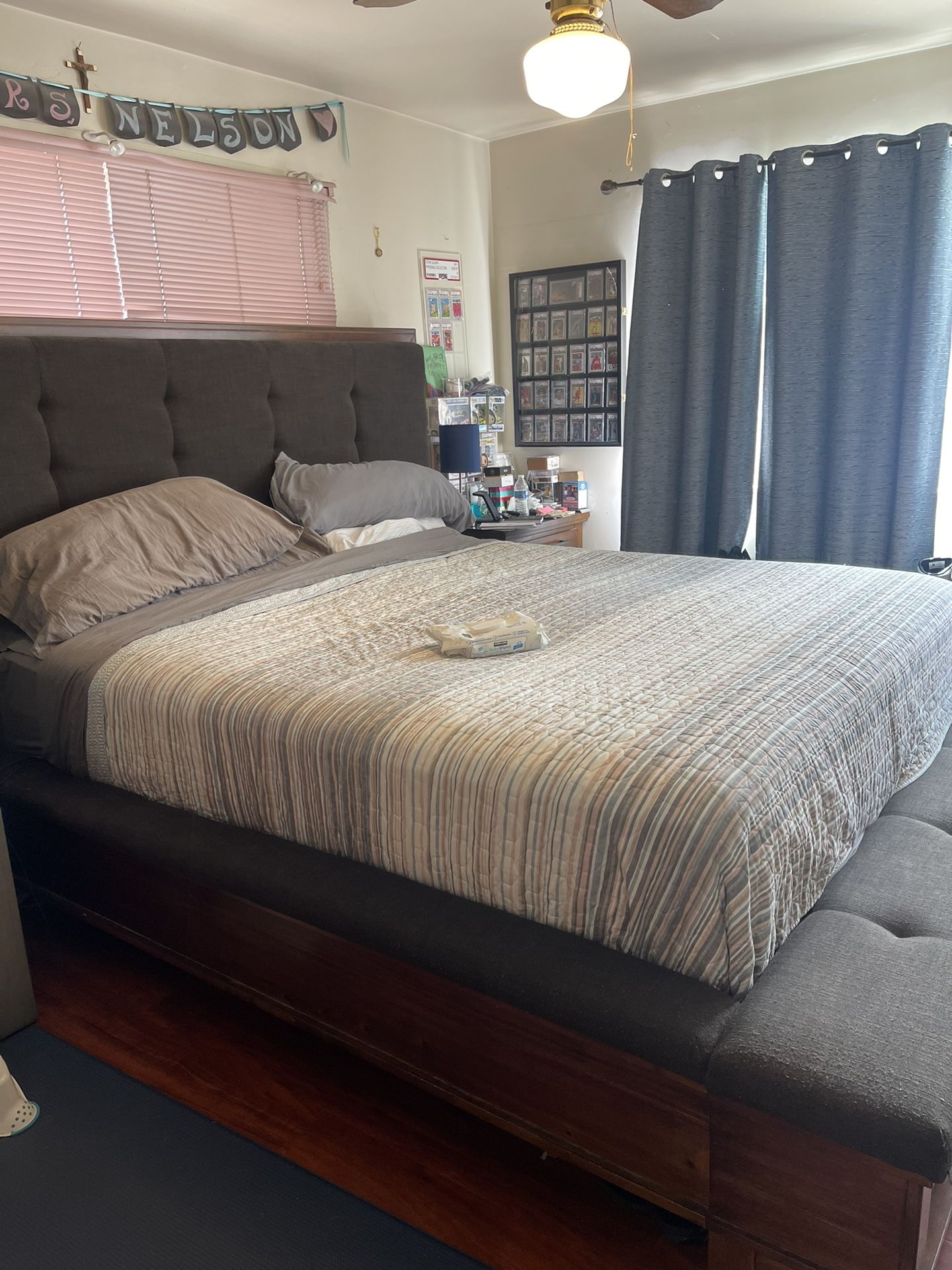 Cal King Bed Frame And 2 Night Stands