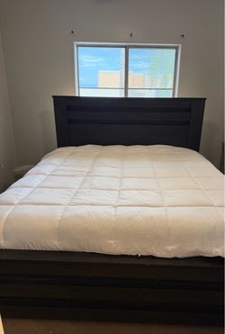 Dark Wood King Bed Frame
