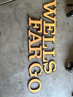 Wells Fargo Large Vintage Sign Letters