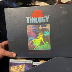 The Star Wars Trilogy: Special Letterbox Collector’s Edition VHS box set from 1992 is a rare collector’s item, known for its blue box with a hologram 