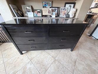 All Wood black dresser