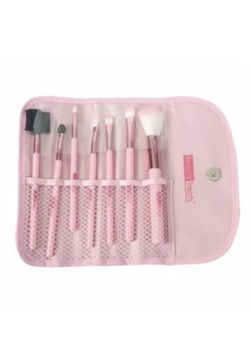 7 PIECE BRUSH SET IN POUCH - ROSE