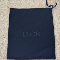 Black Dior Dust Bag Drawstring Raised Large Logo For Shoes Purse Or Handbag 12” By 15”