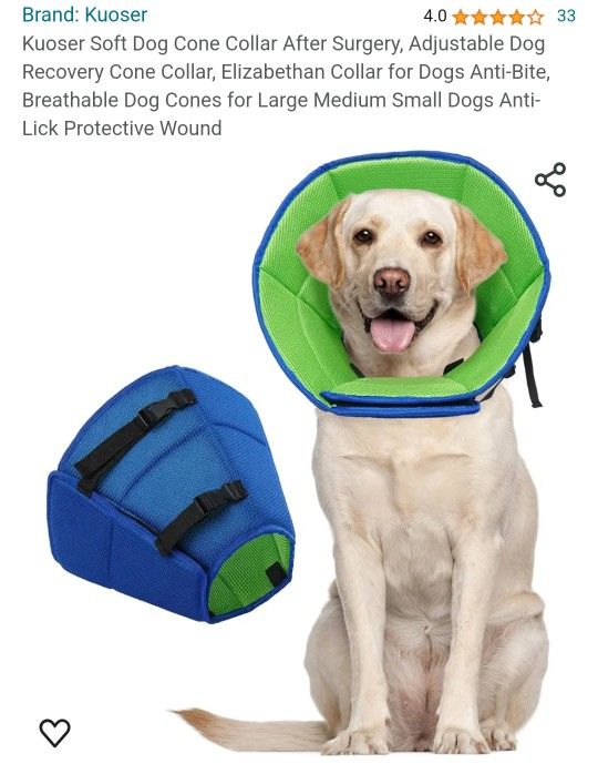 Soft Dog Cone Collar After Surgery, Adjustable Dog Recovery Cone Collar Extra Large exlarge