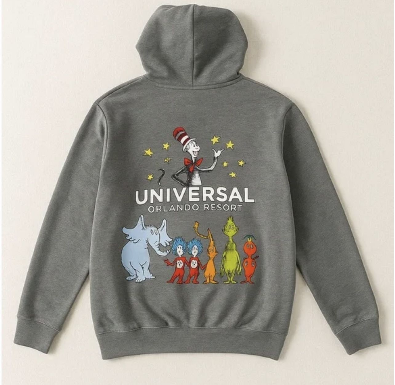 Dr. Seuss Orlando Resort Hoodie Full Zip Jacket Sz Small Cat In The Hat Grinch