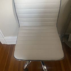 White Faux Leather Desk Chair