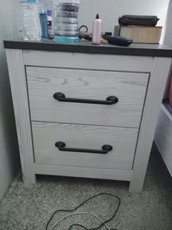 King size Bed frame 2 night stands 1 dresser box spring still in the plastic and a 55 in Samsung flat screen,