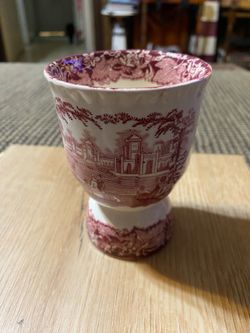 Vintage Mason’s “Vista” Red Transferware Double Egg Cup Made in England