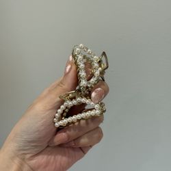 Gold Pearl Hair Claws