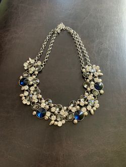 Gorgeous blue and gray diamond necklace