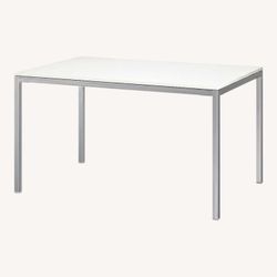 IKEA White and Chrome Dining Table 