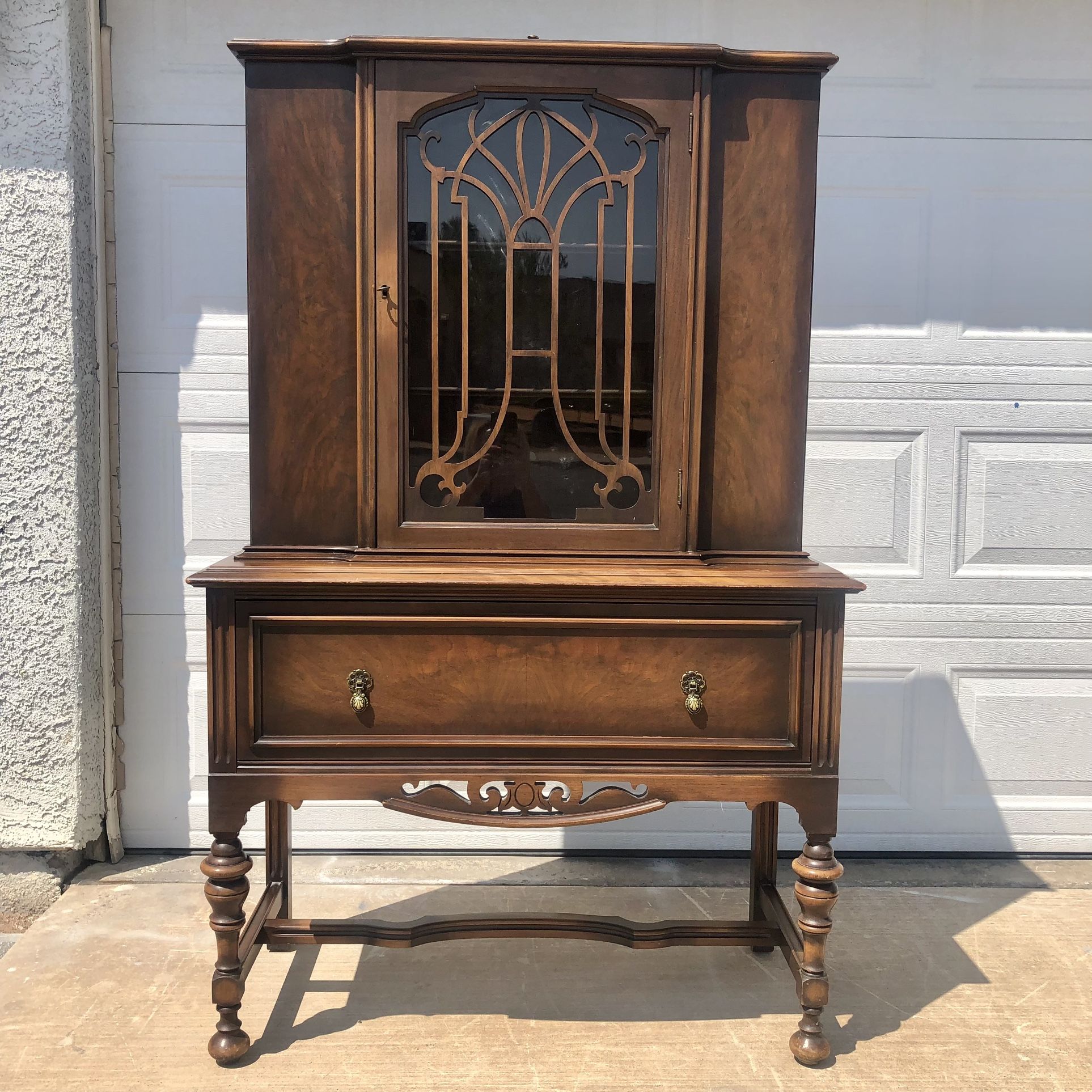 Antique Walnut China Hutch