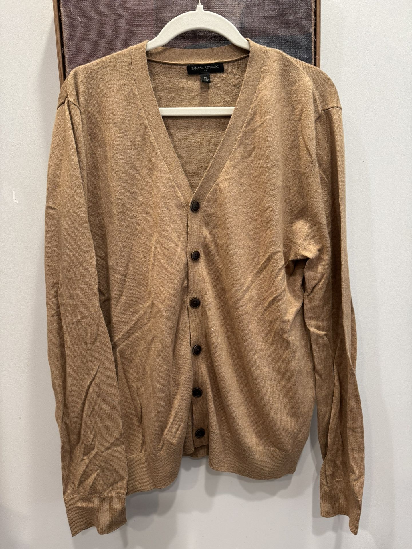 Banana Republic Men's Brown Cardigan Sweater Medium ~ GREAT CONDITION