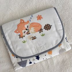 Handmade Foldable Baby Changing Pad – Fox Design – Gift Ready!