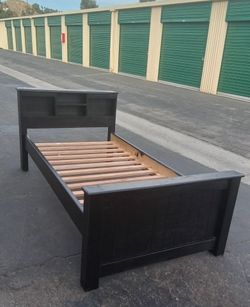 BLACK WOOD TWIN BED FRAME