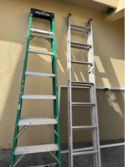 8 ft ladder and extension ladder