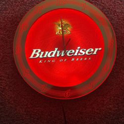 Rare Budweiser Neon Red Wall Clock 125.00 Obo