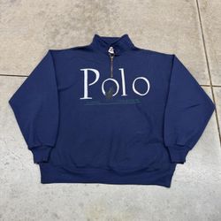 vintage polo classic collection quarter zip sweatshirt size xl