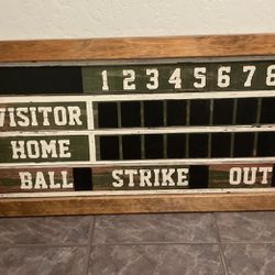 Wood Frame Baseball Scoreboard