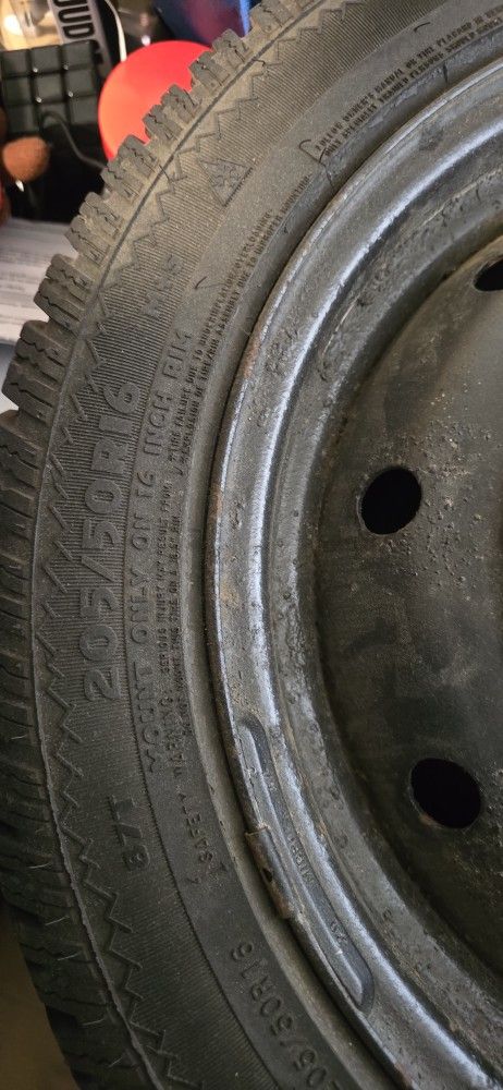 Studded Snow Tires On Steel Rims Brand New