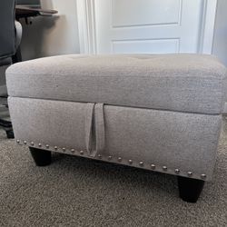 Brand new grey ottoman with storage for sale