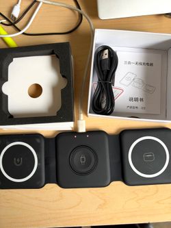 3 in 1 Foldable Magnetic Wireless Charger iPhone Apple Watch AirPods Black