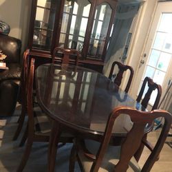 Dinning Table/ 6chairs + China Cabinet Set 