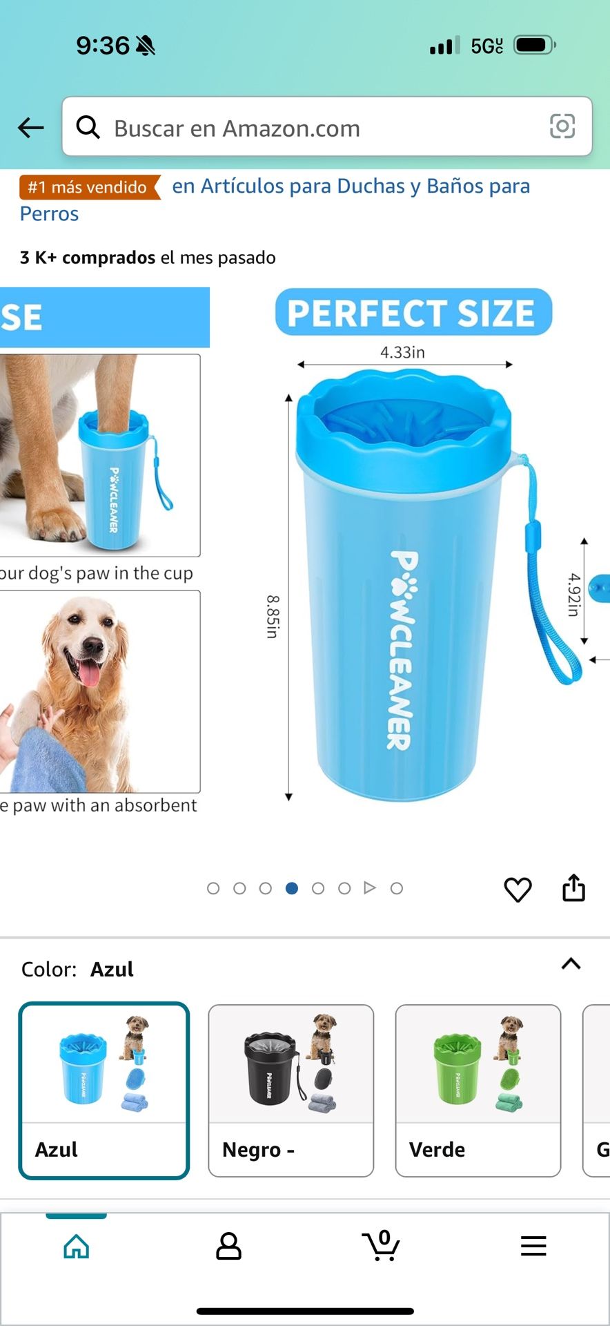 Comotech Limpiador de patas de perro con cepillo de baño y toallas absorbentes, mango de anillo ajustable para perros de pelo largo