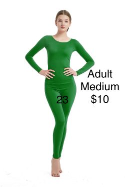 Adult Bodysuit Green Unitard Medium / Traje de Cuerpo Adulto Verde Halloween