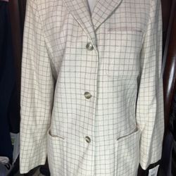 Woman’s Jones New York, Plaid Wool Coat, Size 10