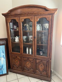 Solid vintage hutch / China cabinet