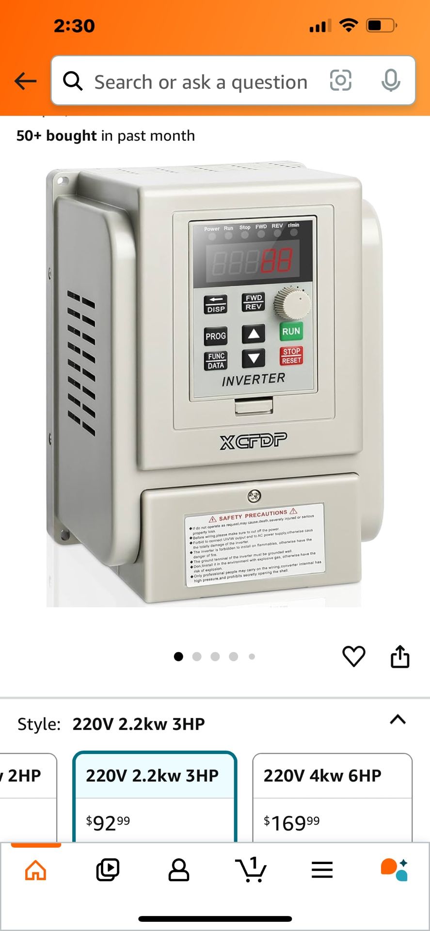 AC 220 Volt /2.2 kw 3 variable Frequency Drive 12A VFD Inverter