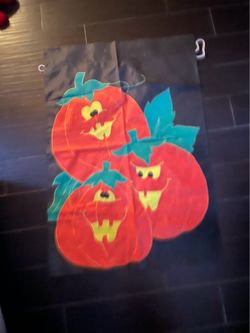 Vintage fall Pumpkin Halloween flag