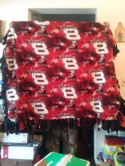 DALE EARNHARDT JR # 8 TWIN SIZE BLANKET IN GOOD CONDITION