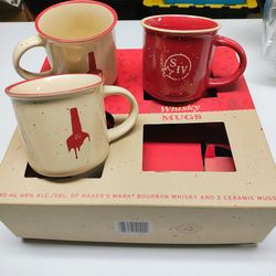 Maker's Mark "Whisky Mugs" 3 Ceramic Mugs