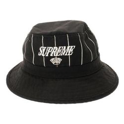 Supreme NYC Pinstripe Crusher Bucket Hat Black S/M VNDS LA KINGS