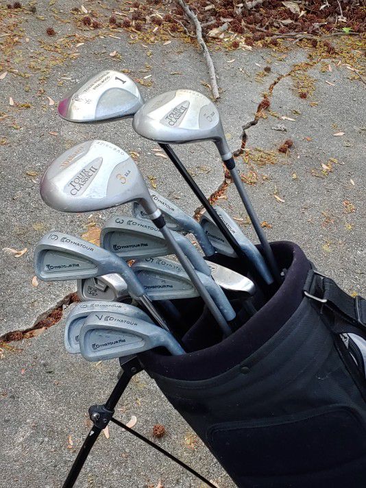 Complete Set Of Starter Golf Clubs Including Driver Fairway Wood Seven Irons And A Wedge And A Putter