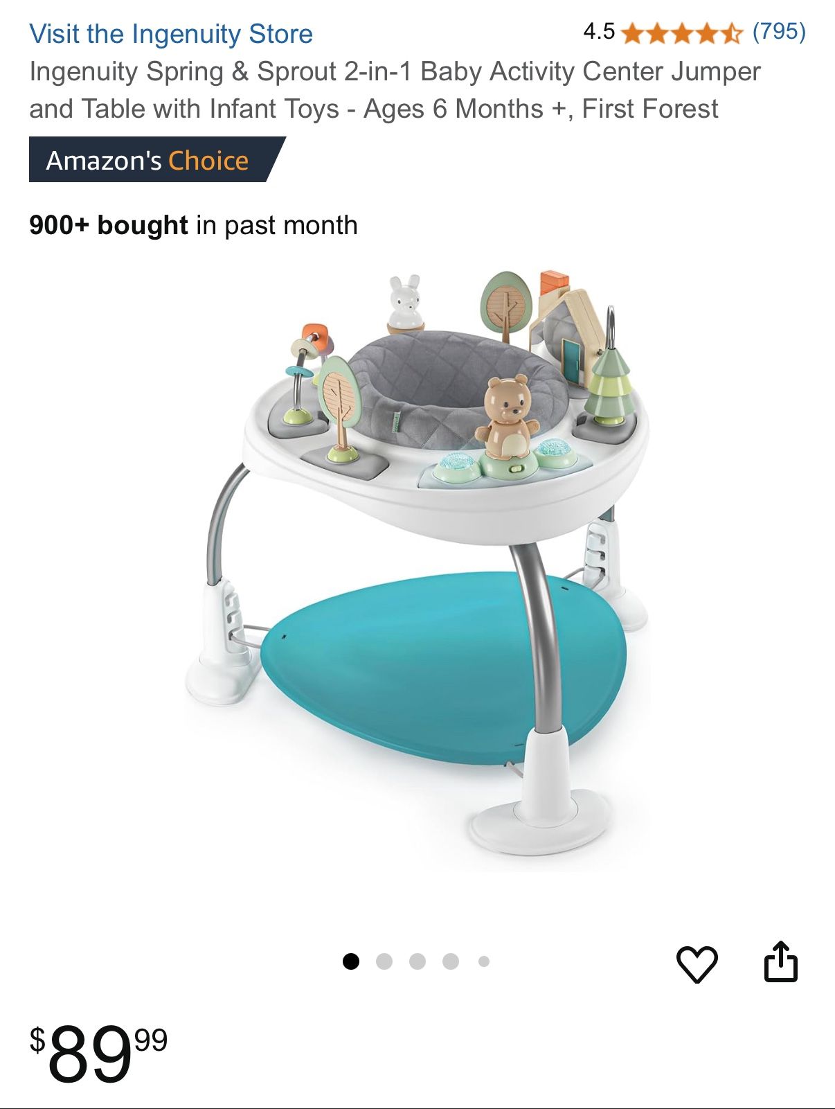 Ingenuity Spring & Sprout 2-in-1 Baby Activity