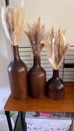 Polished wood vase