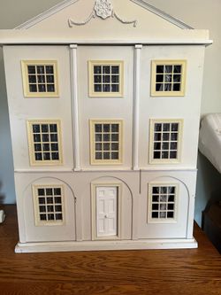 Wooden Dollhouse and Furniture