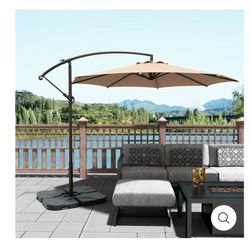10 Ft Outdoor Patio set Umbrella with Base Weights