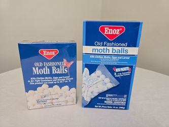 2 Enoz Old fashion Moth Balls 14 oz Each Box 28 oz Total